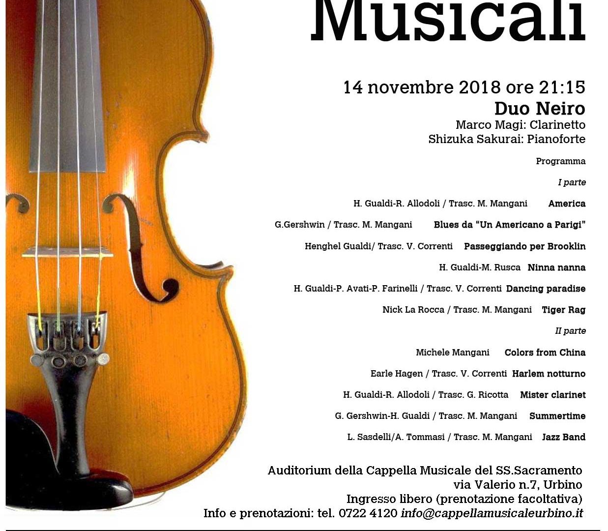 Serate Musicali 14 novembre